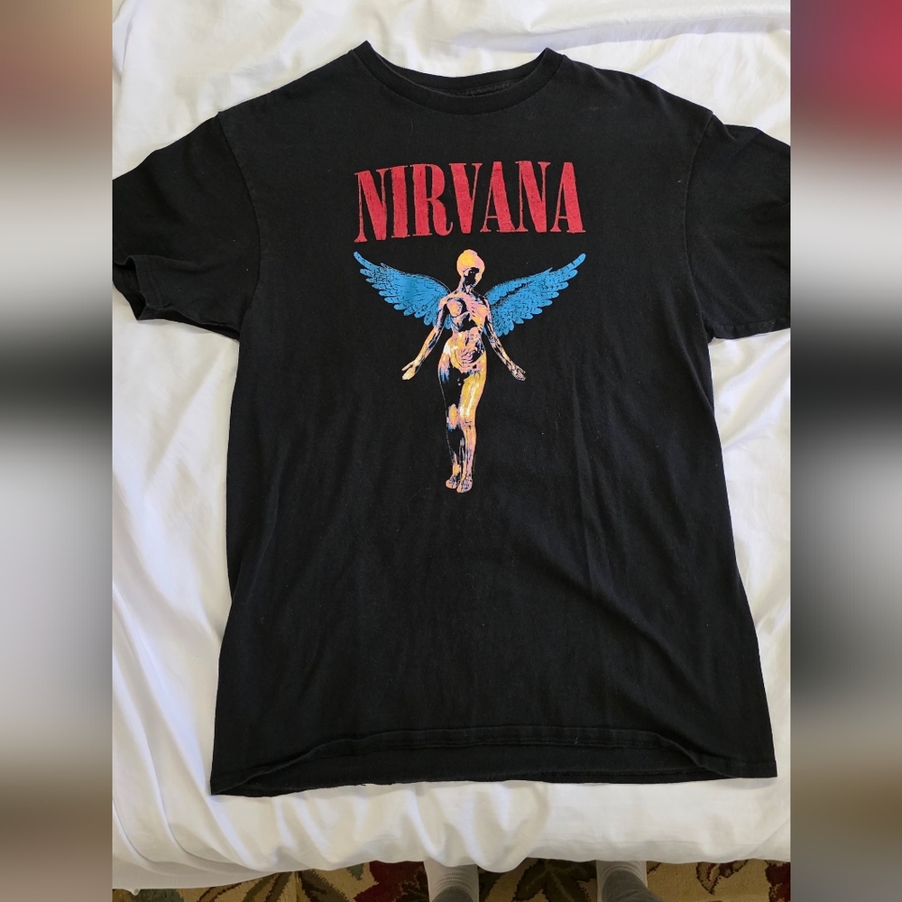 Nirvana In Utero Angel Graphic Band Tee Black Medium